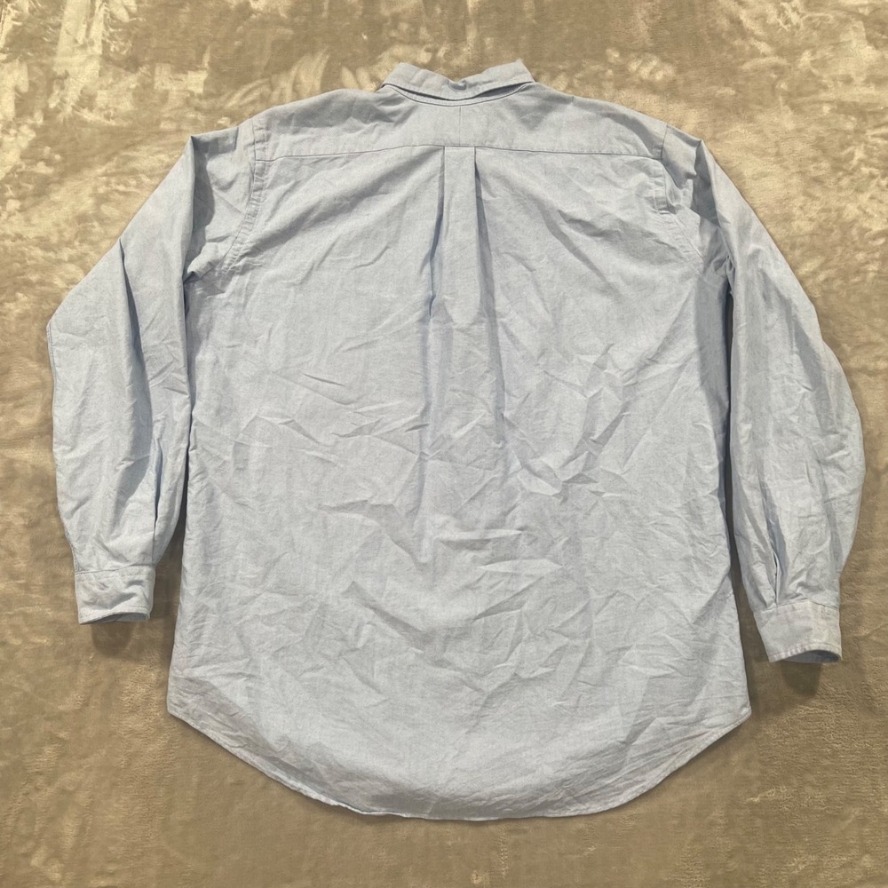 Ralph Lauren Shirt Mens LT Blue Chambray Long Sleeve Flesh Pony Casual Preppy - Picture 5 of 8